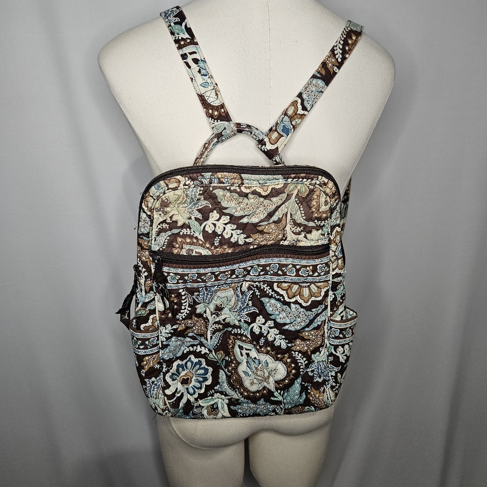 Vera Bradley Backpack Purse JAVA BLUE  9 X 12 Adjustable Strap Roomy Retired